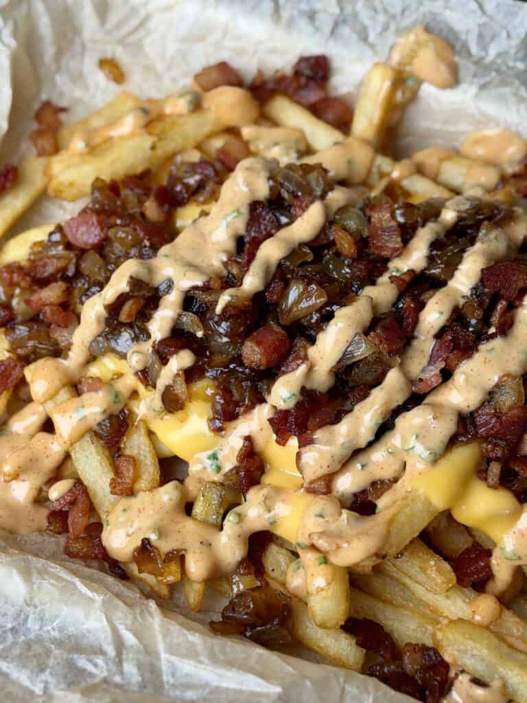 Animal Style Fries with Bacon.