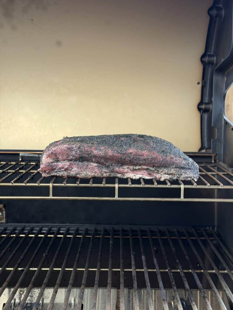 pastrami on the smoker.