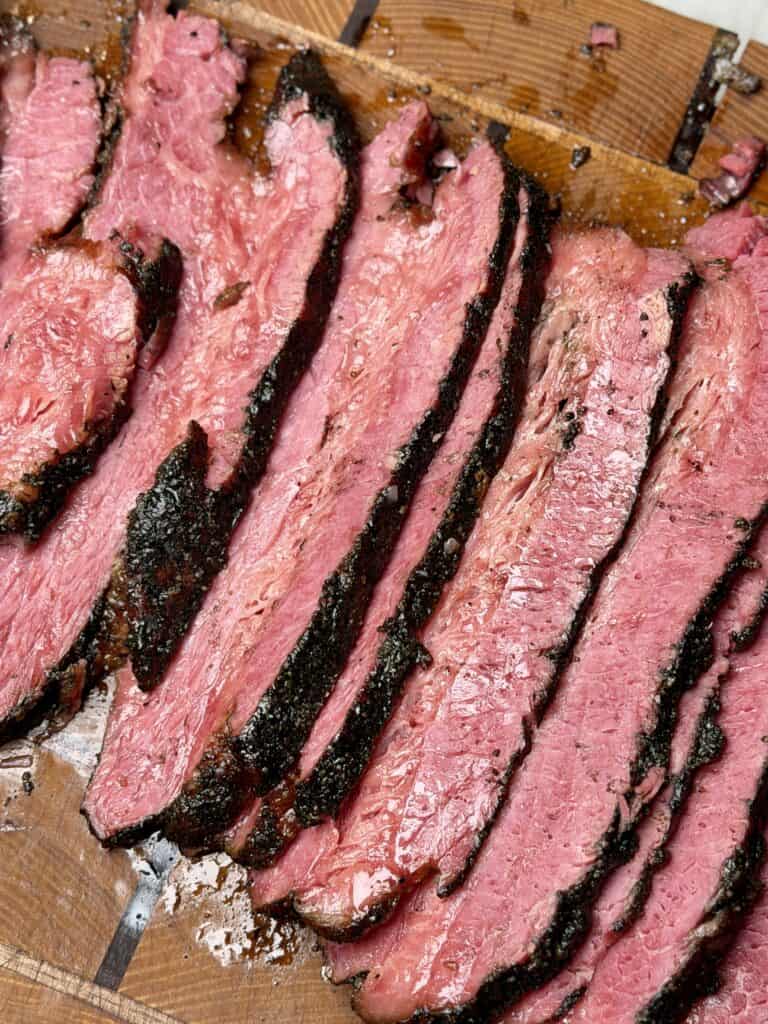 Smoked Pastrami for chopped pastrami sandwich.