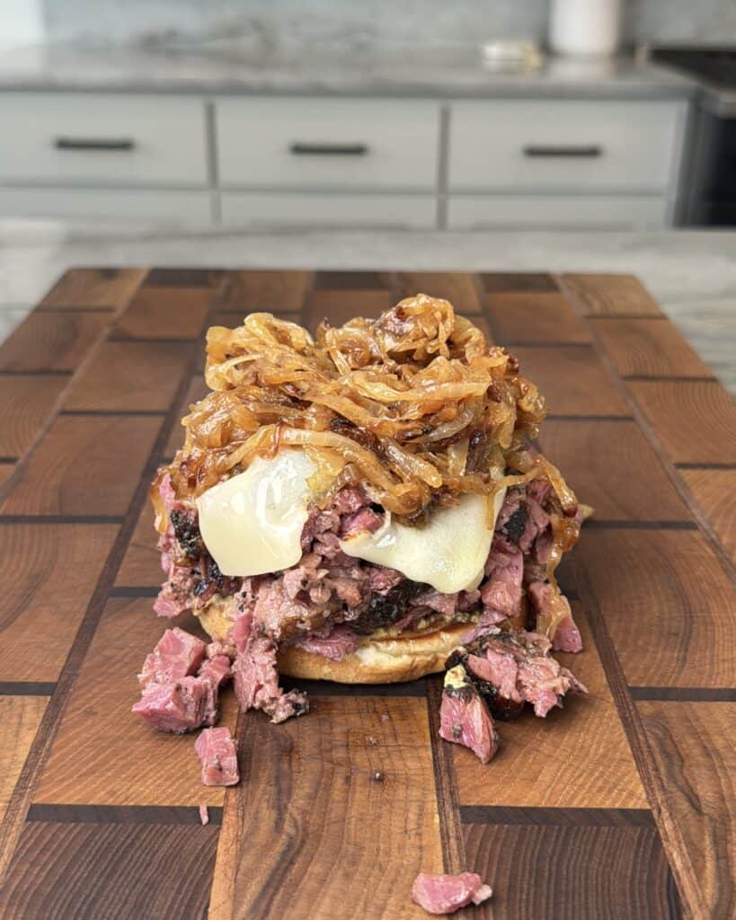 Chopped Pastrami Sandwich.