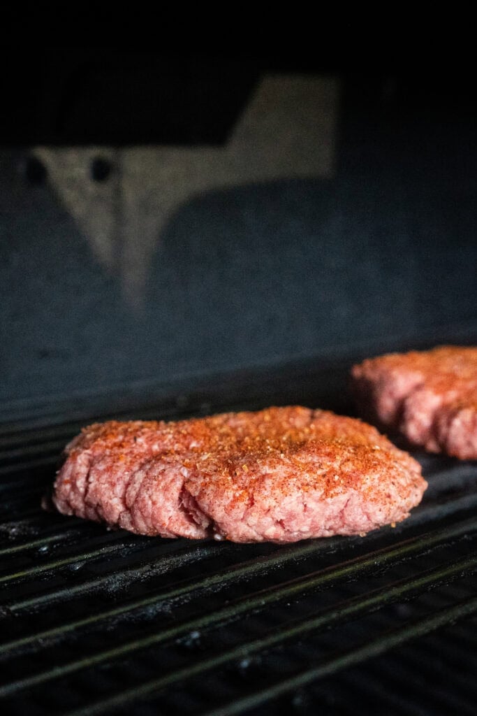 Hamburger Patties on Grill.
