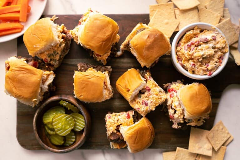 Pimento Cheeseburger Sliders.