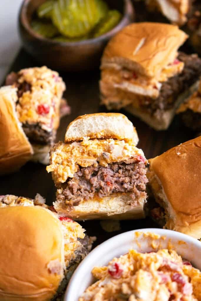 Pimento Cheeseburger Silders.