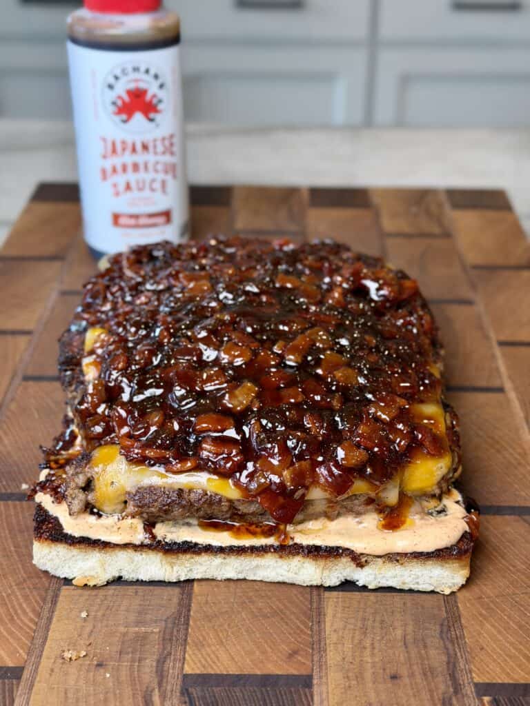 Hot Honey Bacon Jam Burger Sliders.