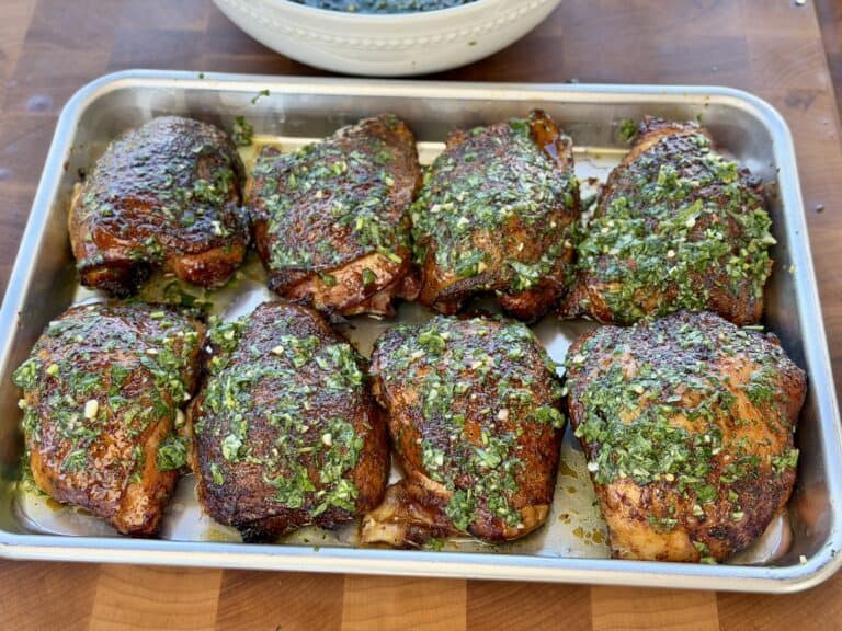 Smoked Chimichurri Chicken Thighs