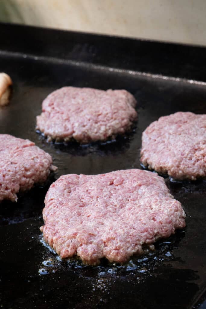 Place burgers on griddle.
