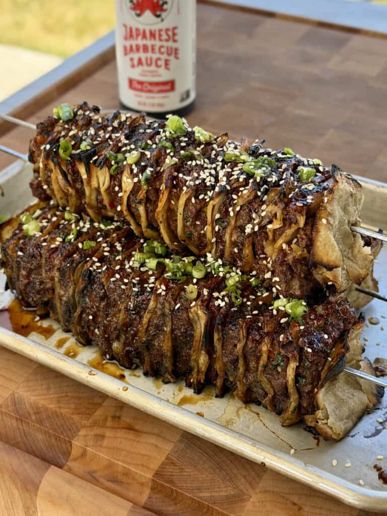 Beef Tortilla Kebabs.
