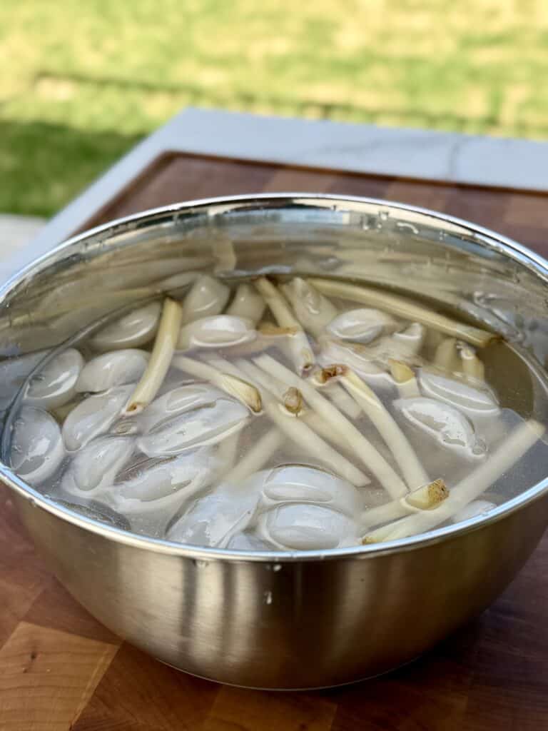 Soak Fries in ice bath.