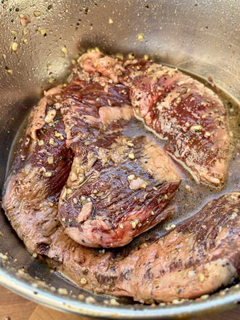 Marinating Skirt Steak.