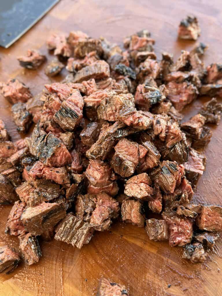 Bite size Skirt Steak.