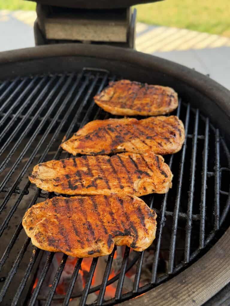 Grilled chicken being cooked.