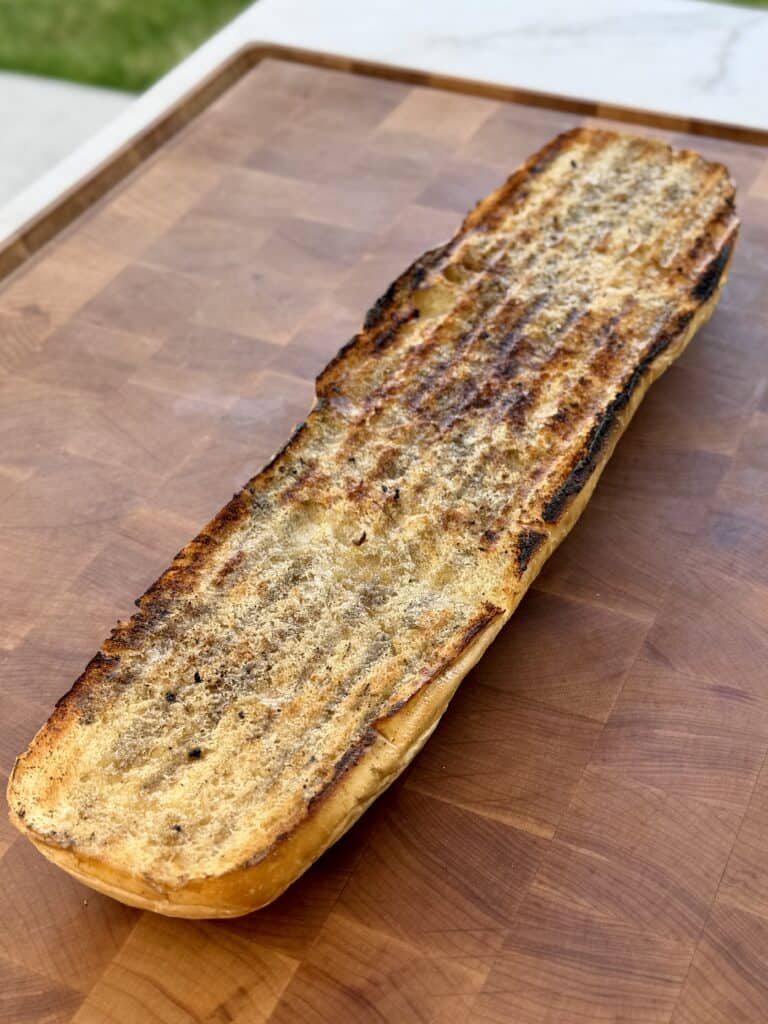 Toasted French bread.