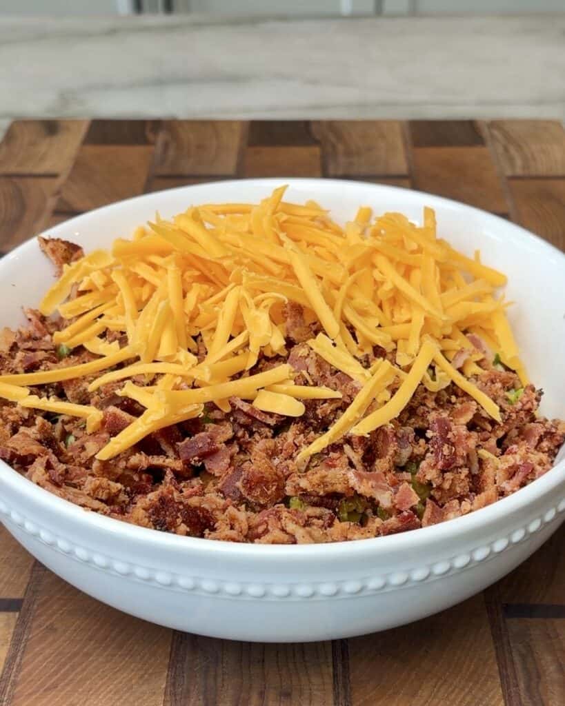 Add Bacon and cheese to Viral Pickle Dip. .