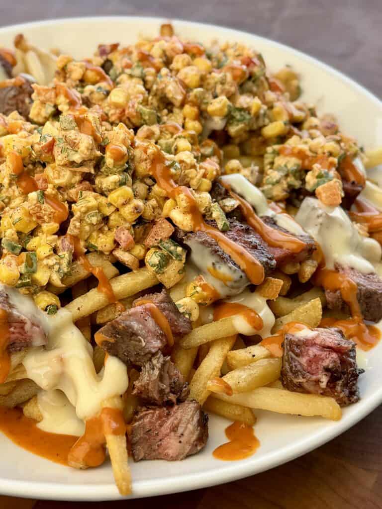 Steak Elote Loaded Fries.
