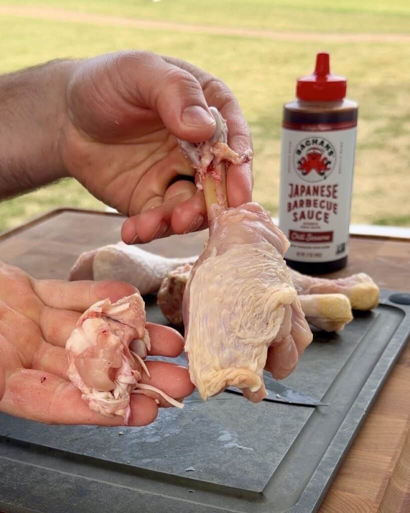Trimming Chicken Leg.