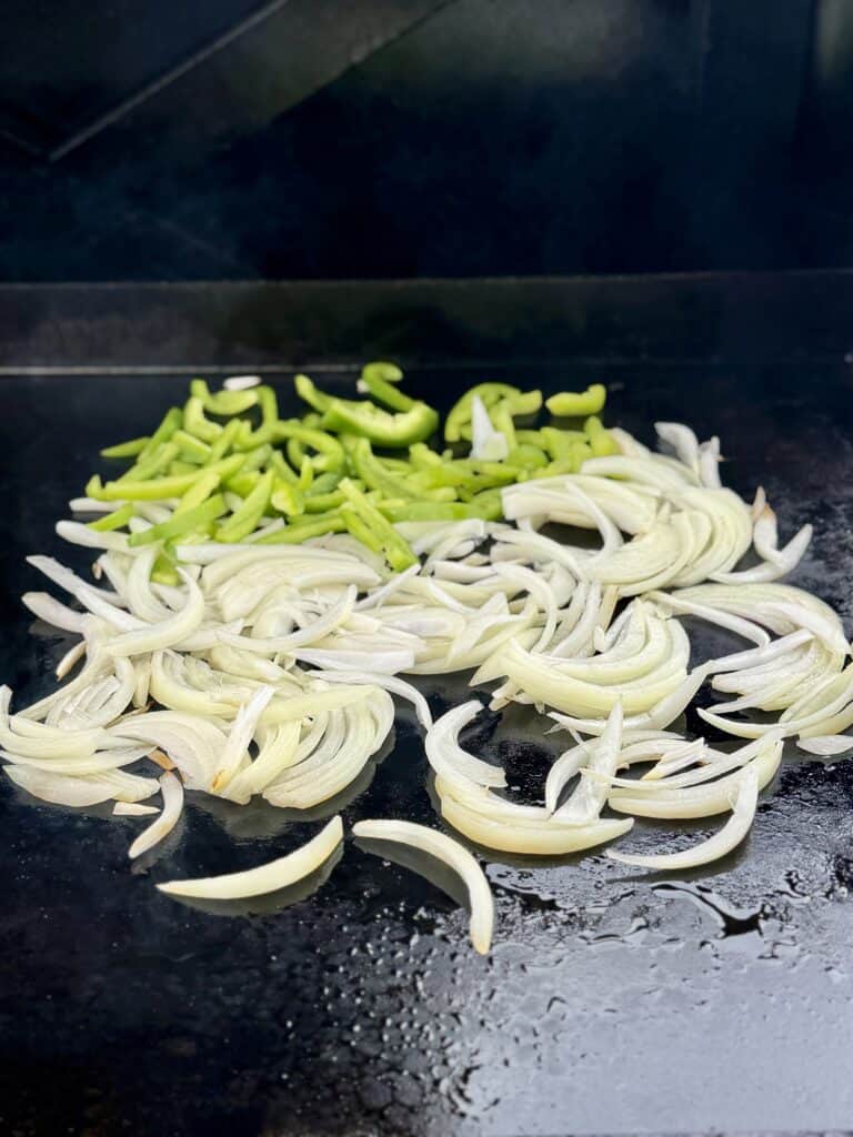 Onions and green peppers.