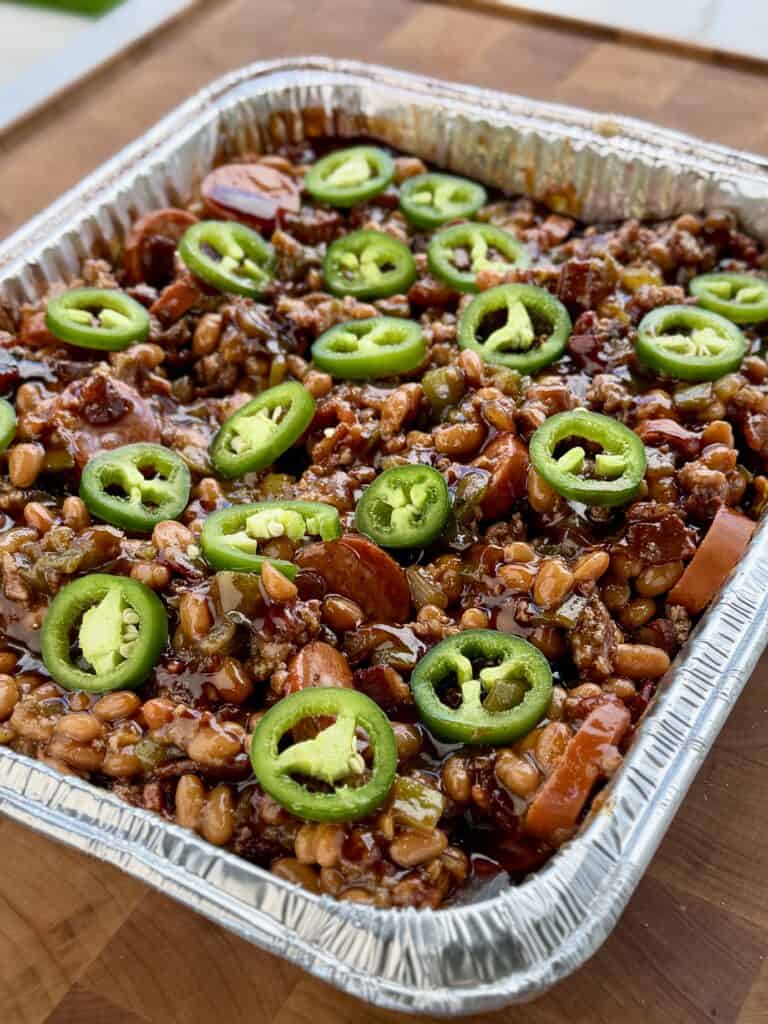 Stir well and add Jalapeños.