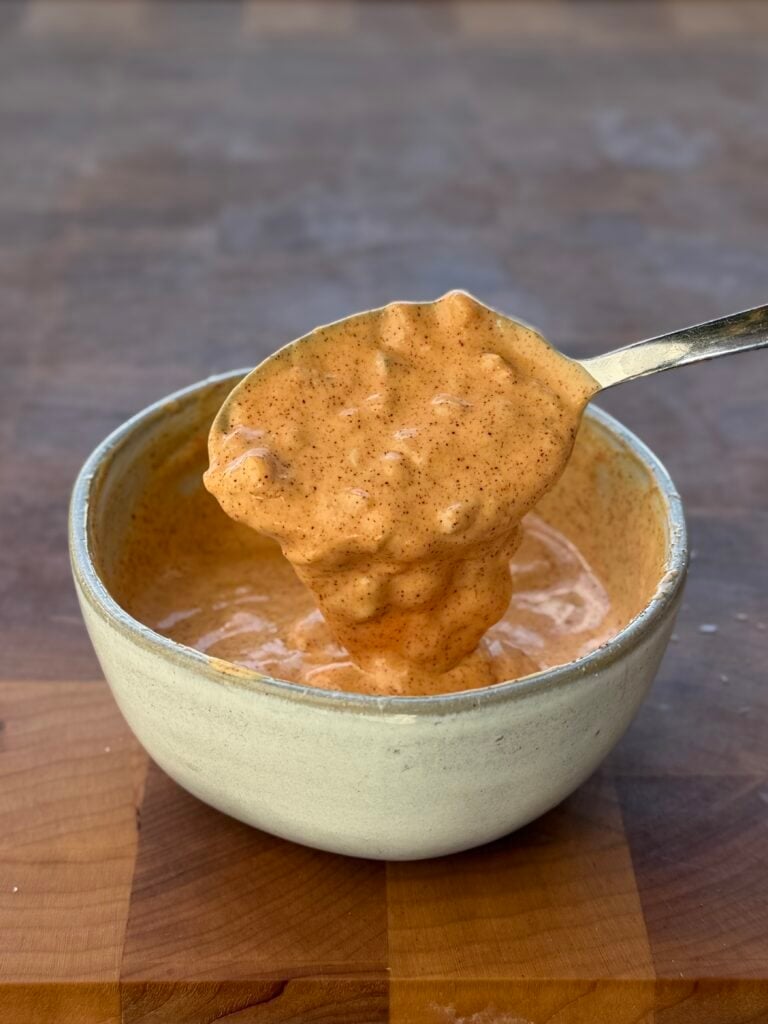 Make the burger sauce.