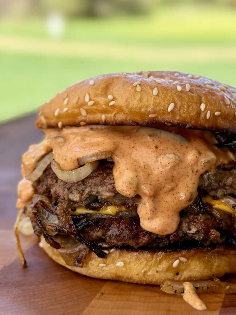Add Burger Sauce on top of burger.