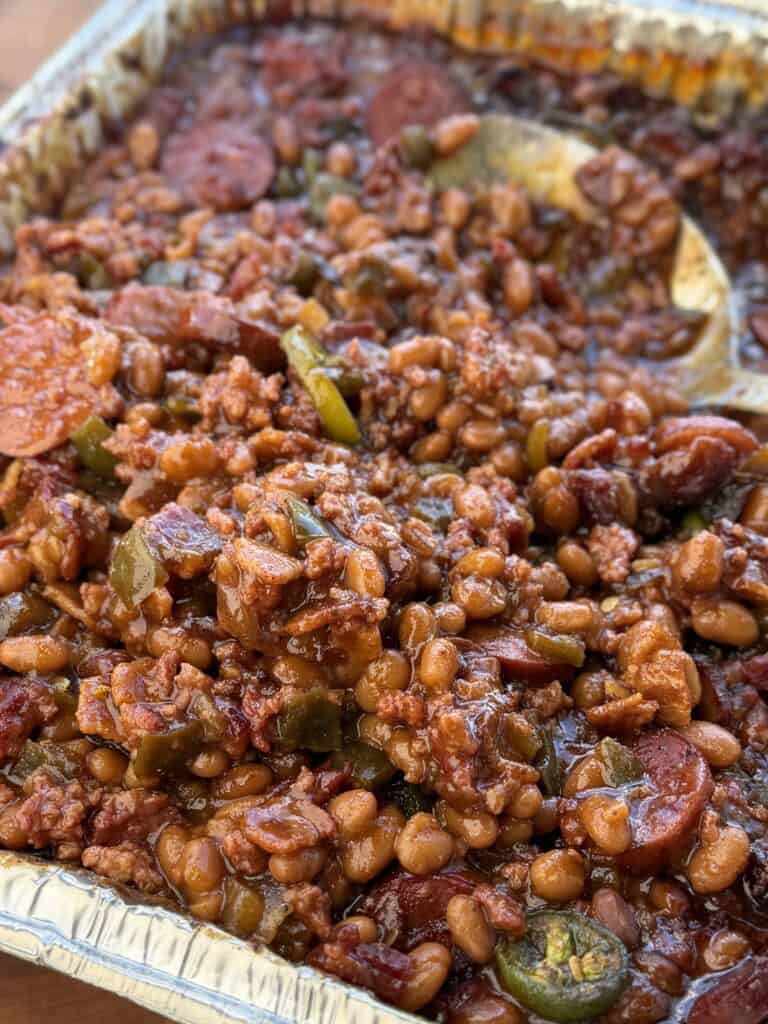 Smoked Spicy Baked Beans.