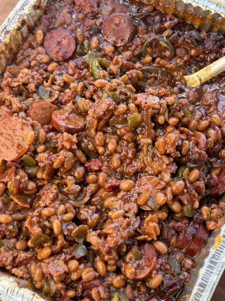 Smoked Spicy Baked Beans.