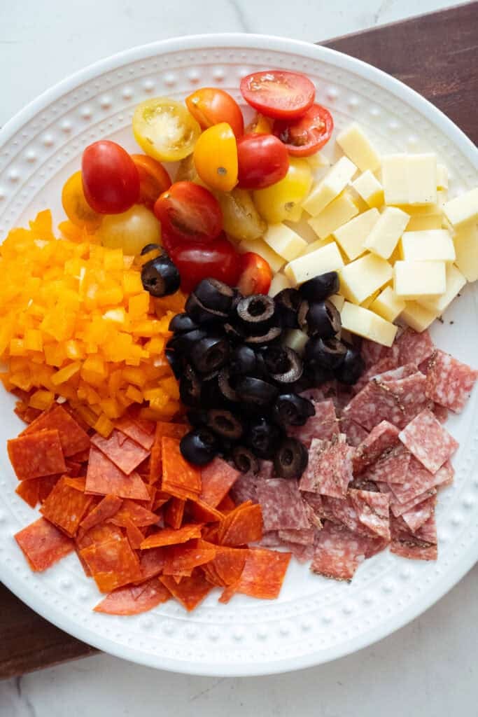 Extra ingredients on a plate.