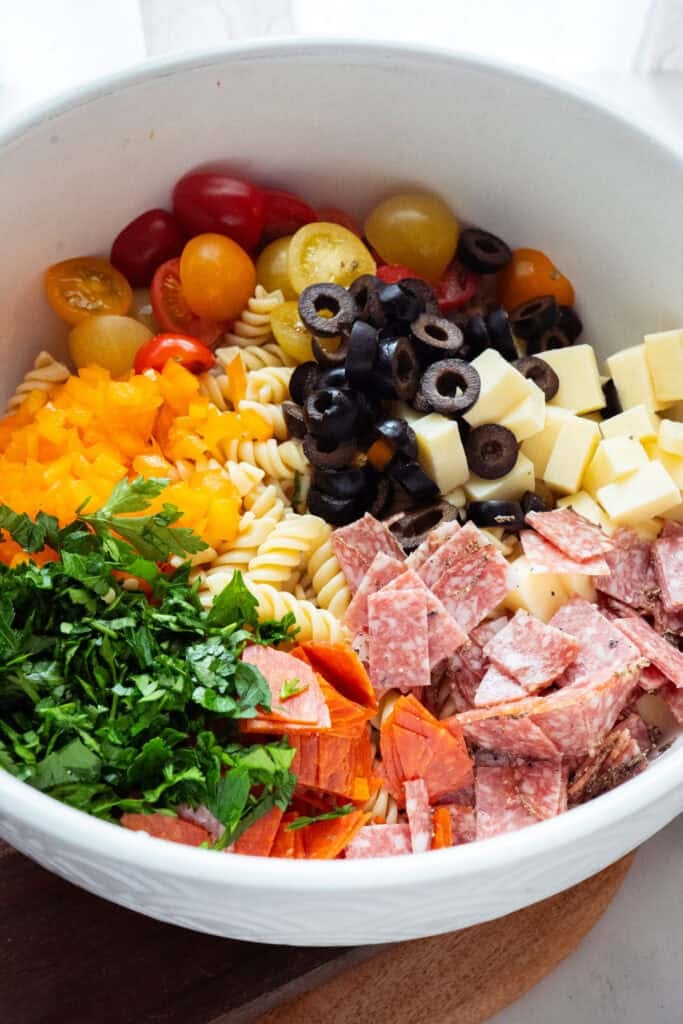All ingredients in a bowl.