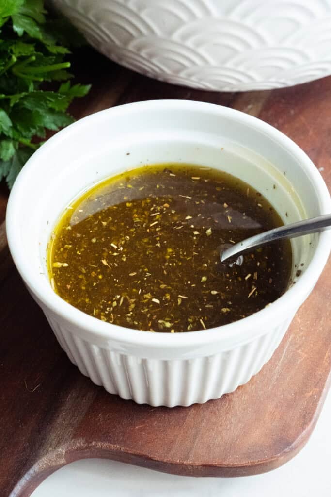 Italian dressing mixed together.