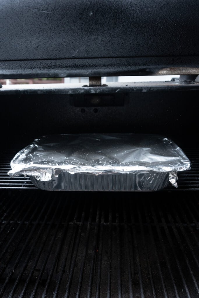 Foiled Pan in smoker.