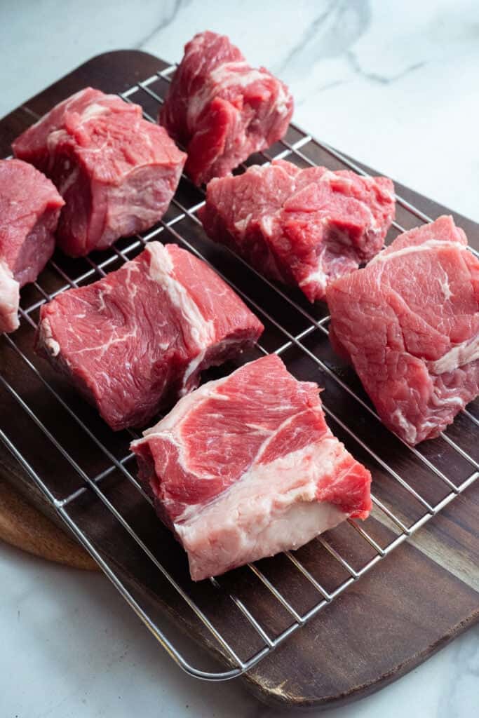 Chuck Roast cubed.