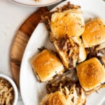 BBQ Beef Sliders on dish.