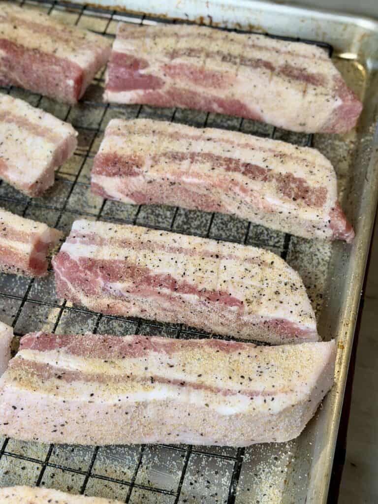 Season Pork Belly.