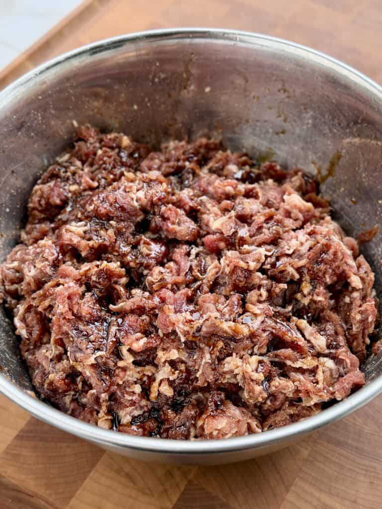 Shaved Meat with Bachan's sauce.