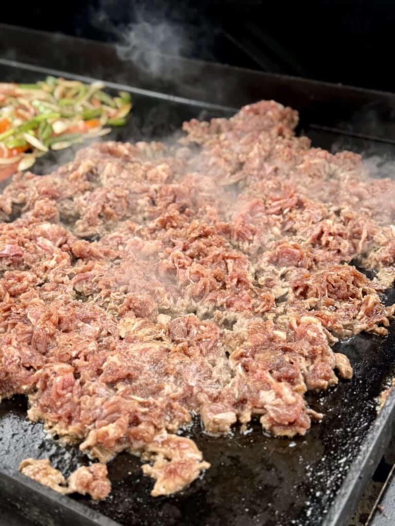 Spread mixture on griddle.