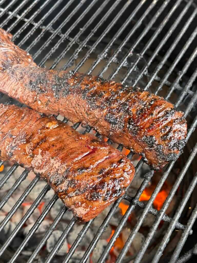 Grilled Skirt Steak for Grilled Steak Caesar Salad Wrap.