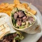 Grilled Steak Caesar Salad Wrap.