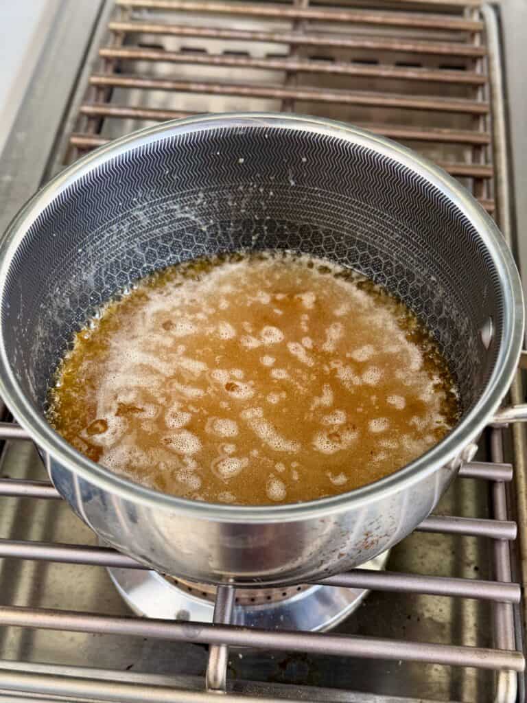 Boil Peach Bourbon Glaze.