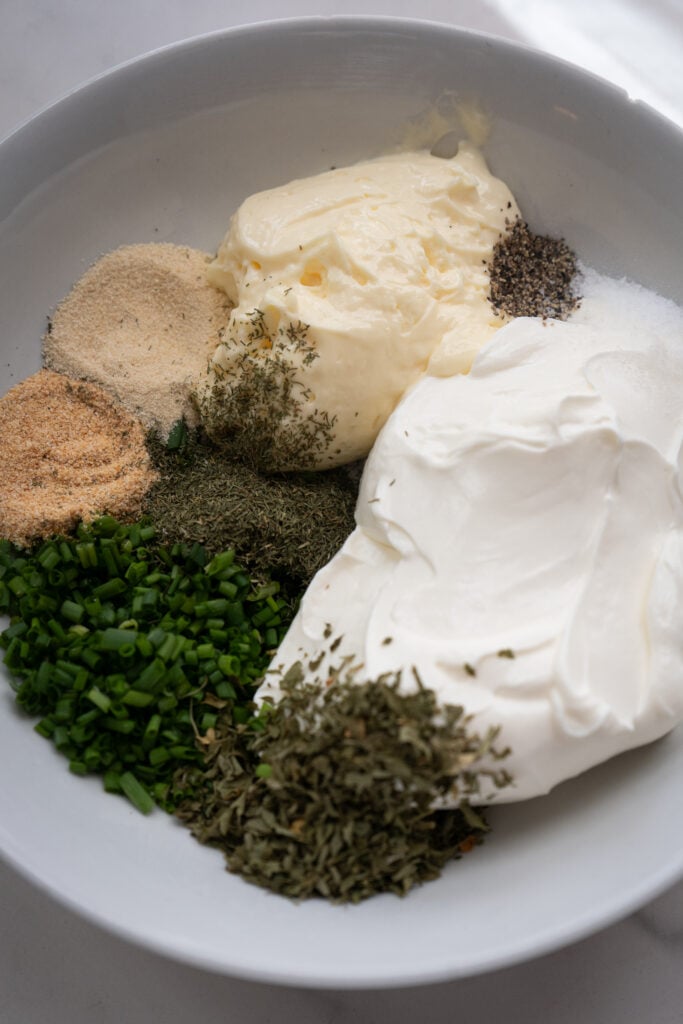 Homemade Ranch Ingredients.