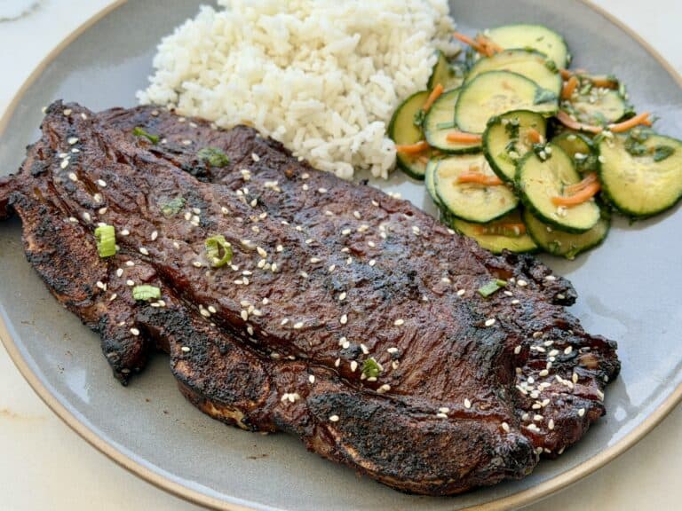 Grilled Flanken Beef Short Ribs.