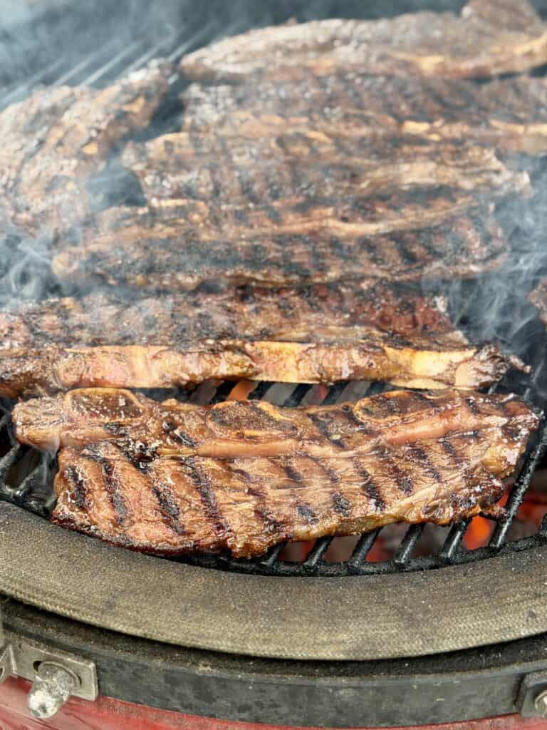 Flanken Beef Short Ribs cooking.