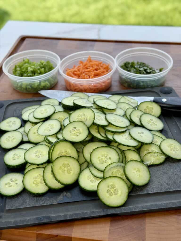 Cucumber Salad ingredients.