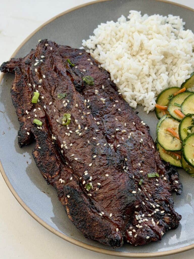 Grilled Flanken Beef Short Ribs.