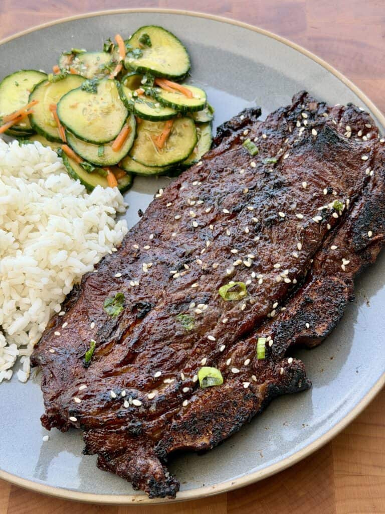 Grilled Flanken Beef Short Ribs.