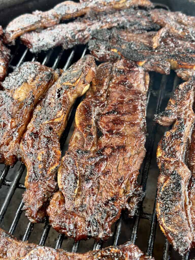 Beef Short Ribs on grill.