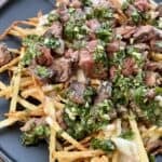 Grilled Steak Frites with Chimichurri.