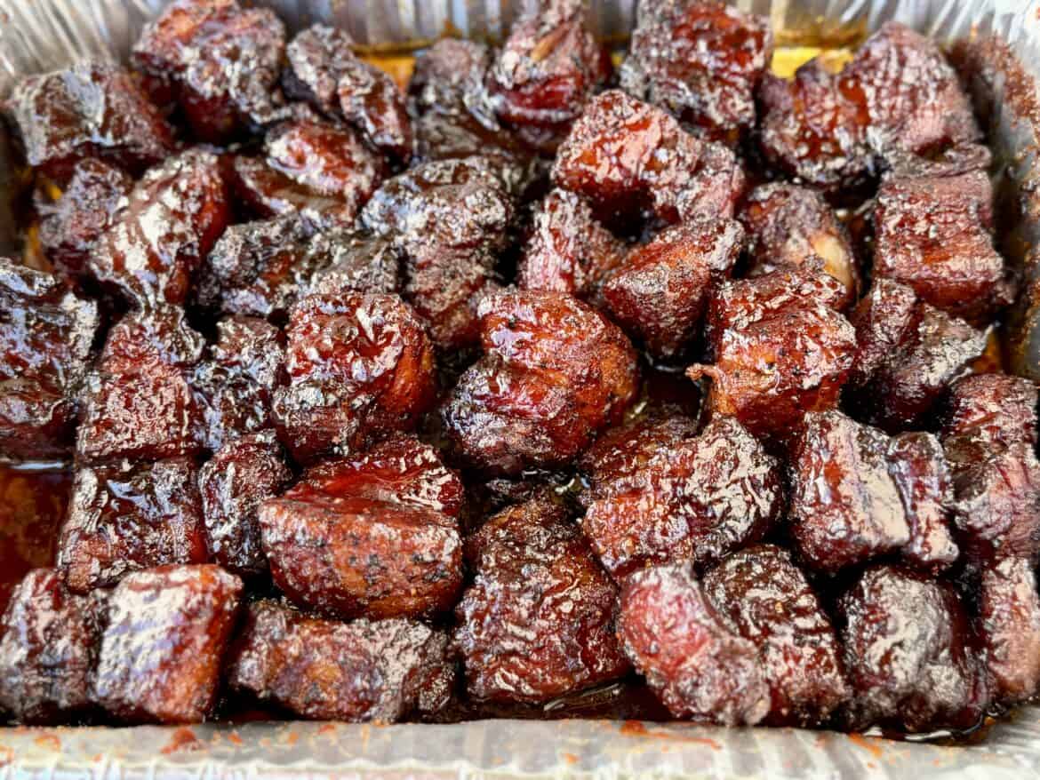 Smoked Pork Belly Burnt Ends