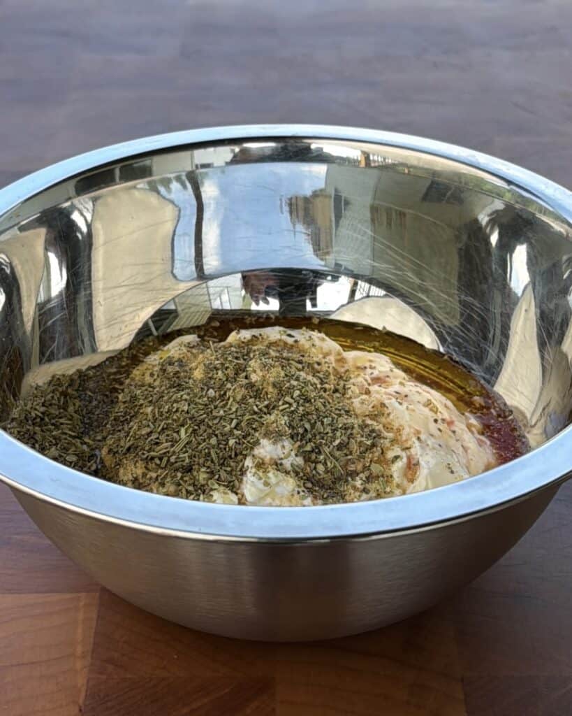 Dressing Ingredients in Bowl.