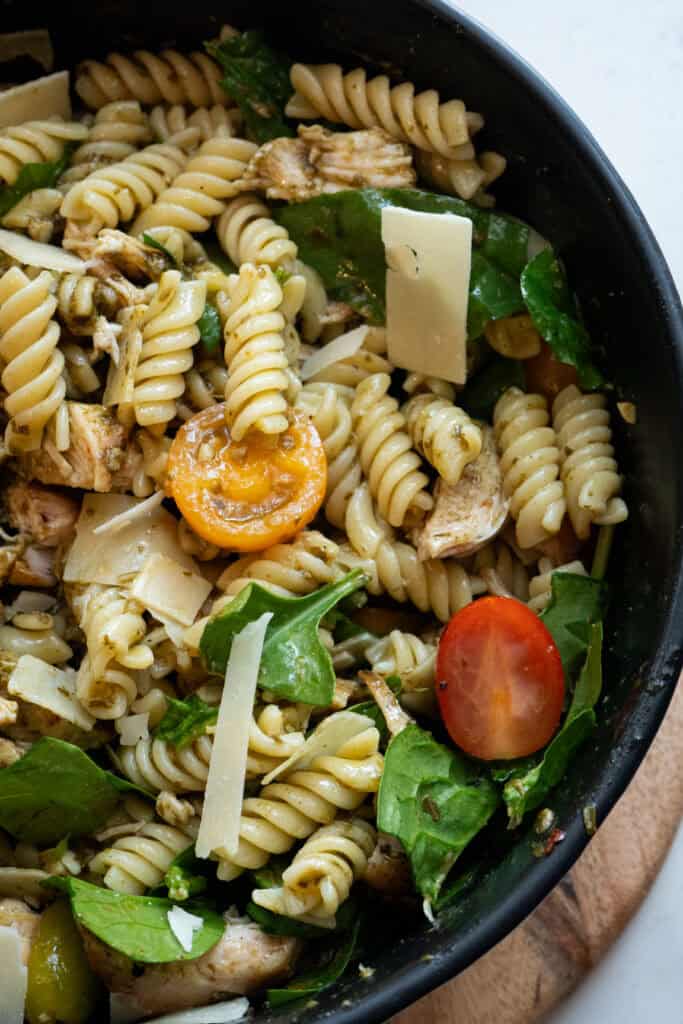 Pesto Chicken Pasta Salad Ready to Serve.