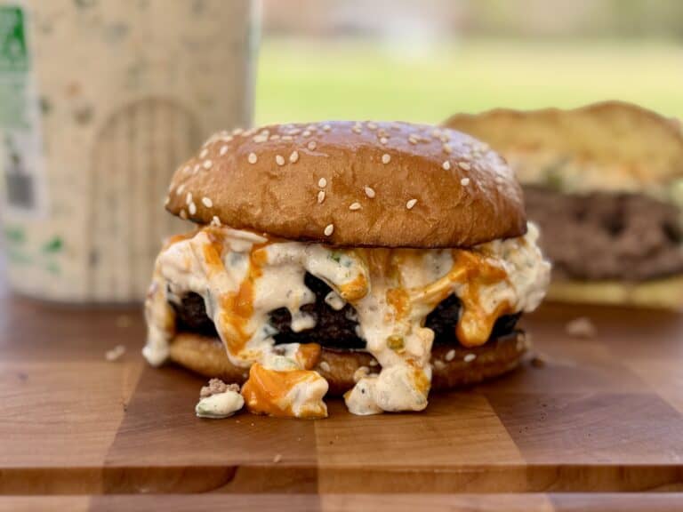 Pickle Dip Grilled Burgers.