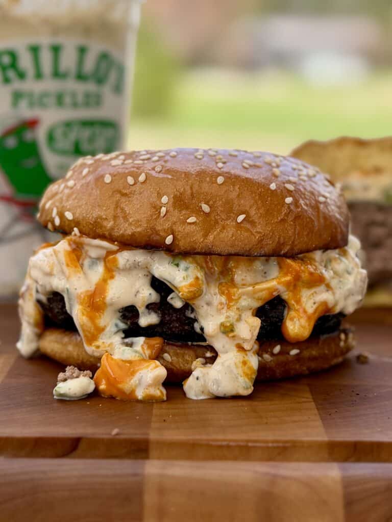 Pickle Dip Grilled Burgers.